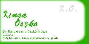 kinga oszko business card